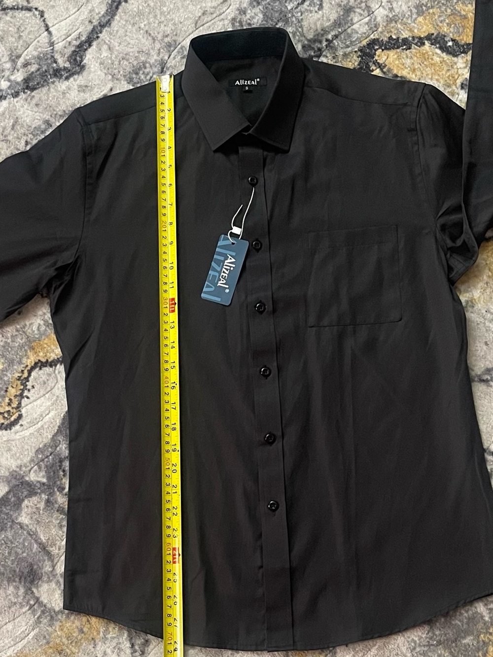 ALIZEAL Black Men's Long-Sleeve Casual Button-Down Shirt - Picture 3 of 13